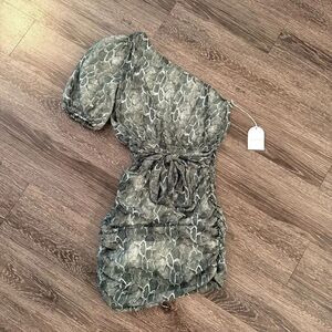 Song of Style One Shoulder Snake Print Mini Dress New